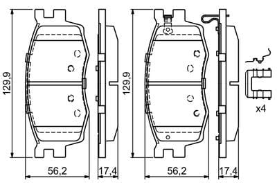 Ön Fren Balata Hyundaı Accent Era 1.4L 1.6L Benzinli 06-10 1.5L Crdi Dizel 06-> / İ20 1.4L D4fc Crd İ Dizel 08-> / Kıa Rıo 1.4L 1.6L Benzinli 05-> 1.5L Crdi 06-> Aksesuarlı Bosch 0986494617