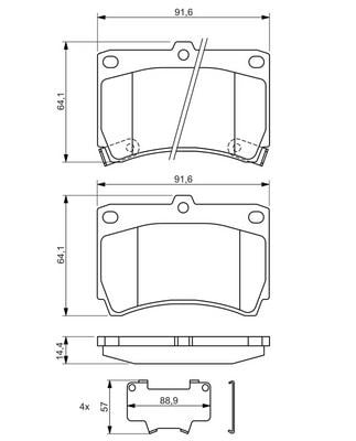 Ön Fren Balata Mazda 323 1.6L B6 Bg Kasa 89-95 / 1.5L Z5 Dohc Ba Kasa 96-98 Bosch 0986461141