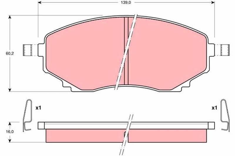 Ön Fren Balata Mazda E2200 2.2L R2 Sd1 Kasa Kamyonet 97-04 / Mpv 2.0L Rf Lw Kasa 02-06 Trw Gdb1177