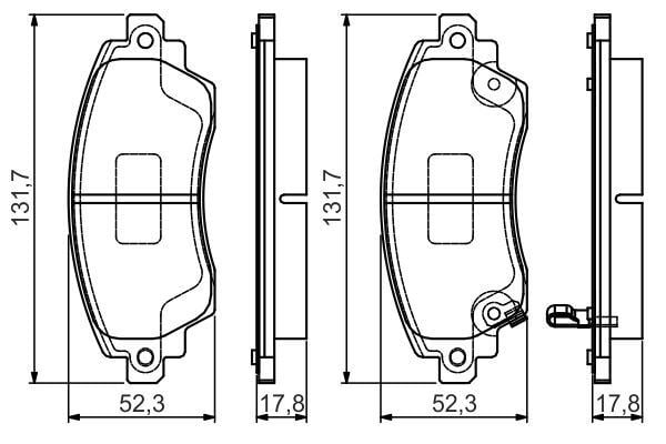 Ön Fren Balata Toyota Corolla 1.6L 4A-Fe Enjeksiyonlu Ae111 Luna H/B 98-00 Bosch 0986495132