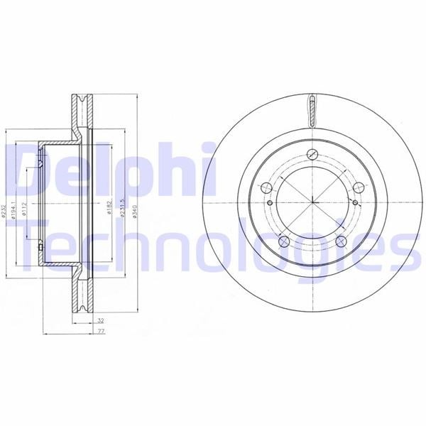 Ön Fren Diski Hava Kanallı Toyota Landcruıser 4.7L 2Uz-Fe V8 Uzj200 08-> / 4.5L 1Vd-Ftv Vdj200 Diz El D4-D 08-> 340 Çap X 5 Bijon - Adet Disk Fiyatıdır Delphı Bg9067