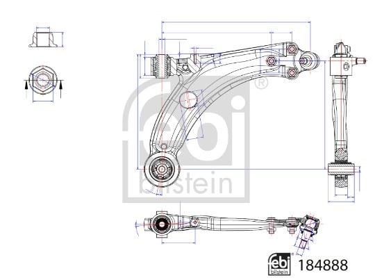 Ön Salıncak Sağ Komple Opel Grandland 17> Peugeot P308 14>21 P3008 16> P5008 16> Cıtroen C4 Pıcass O-Grand 13> Ds7 17> Febı 184888