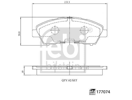 Ön/Arka Fren Balata Mıtsubıshı Canter Fuso 3.0L 4P10 Tfa35 Tfb35 Euro6 16-> Febı 177074