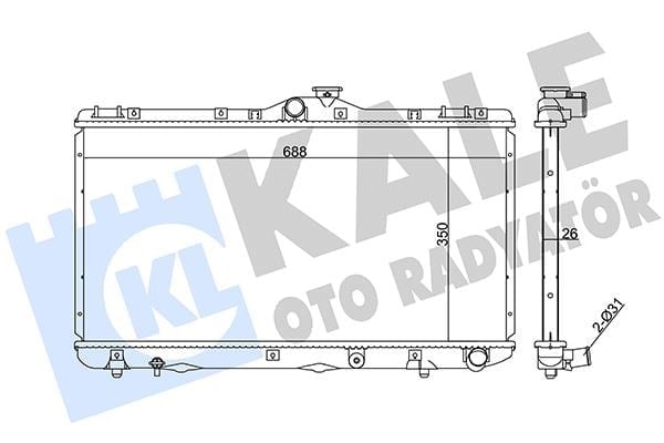 Radyatör Al/Pl/Brz Corolla 2.0D 92 >99 Kale 351885