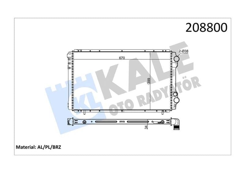 Radyatör Al/Pl/Brz Trafıc 2.4D Kale 0540401Ab