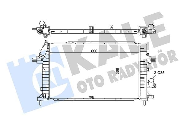 Radyatör Astra H 1.3-1.7-1.9 Cdti 04 > Zafıra 1.7-1.9 Cdtı 05 > Ac Klimasız-Klimalı Mek 599X368x26 Kale 371300