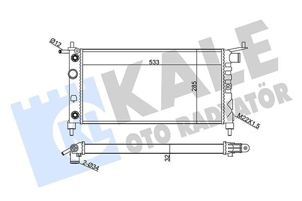 Radyatör Corsa B-Tıgra1.4I 16V-1.6I 16V Klimasız Otom 530X285x26 Kale 354110