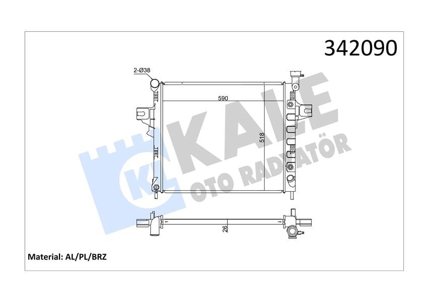 Radyatör Jeep Grand Jeep Cherokee Iı Al-Pl-Brz Kale 342090