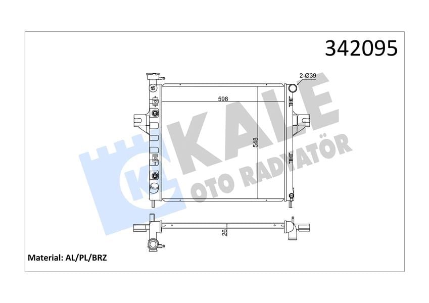 Radyatör Jeep Grand Jeep Cherokee Iı Al-Pl-Brz Kale 342095