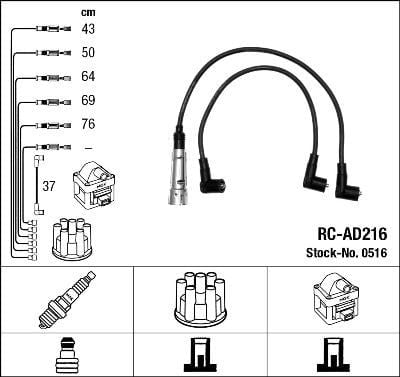 Rc-Ad216 Ateşleme Kablosu Ngk 0516