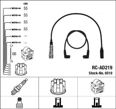 Rc-Ad219 Ateşleme Kablosu Ngk 0519