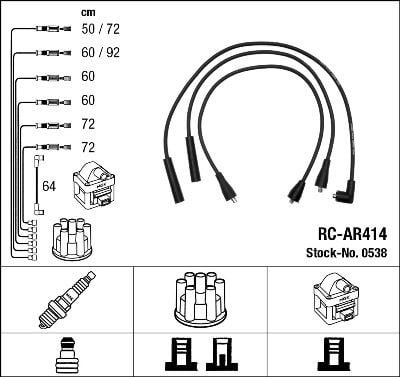 Rc-Ar414 Ateşleme Kablosu Ngk 0538