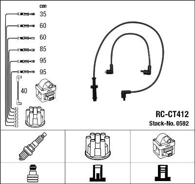 Rc-Ct412 Ateşleme Kablosu Ngk 0592