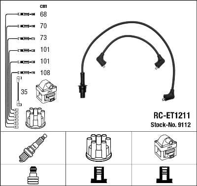 Rc-Et1211 Ateşleme Kablosu Ngk 9112