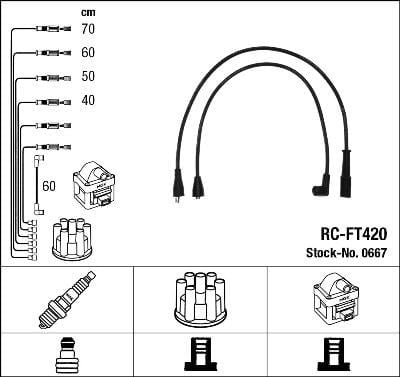 Rc-Ft420 Ateşleme Kablosu Ngk 0667