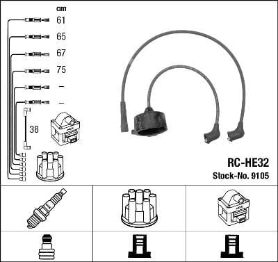 Rc-He32 Ateşleme Kablosu Ngk 9105