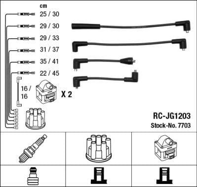 Rc-Jg1203 Ateşleme Kablosu Ngk 7703