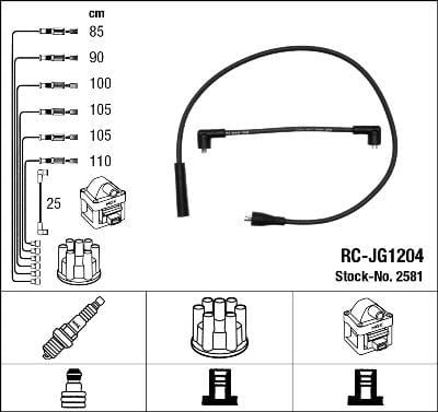Rc-Jg1204 Ateşleme Kablosu Ngk 2581