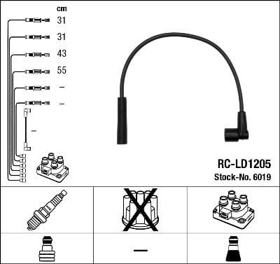 Rc-Ld1205 Ateşleme Kablosu Ngk 6019