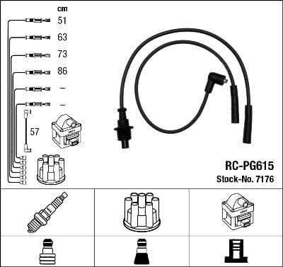 Rc-Pg615 Ateşleme Kablosu Ngk 7176