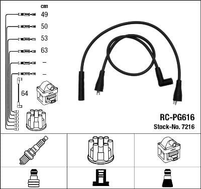 Rc-Pg616 Ateşleme Kablosu Ngk 7216