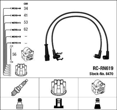 Rc-Rn619 Ateşleme Kablosu Ngk 8470