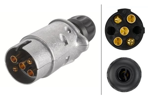 Soket.24V.Alüminyum.Gümüş.5-Kutuplu.Universal Hella 8Ja001916001