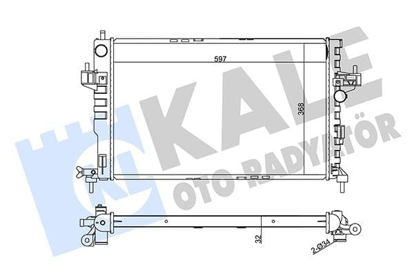 Su Radyatör Corsa C-Combo C 1.7 Y17dt-Y17dtl Ac Klimasız Mek 540X375x26 Brazıng Kale 372700