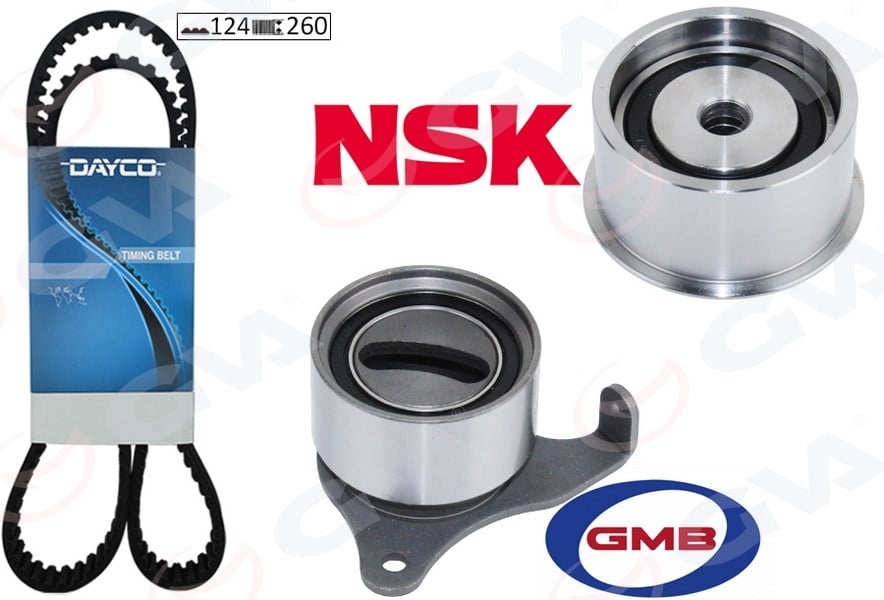 Triger Kayış Seti Eksantrik Seti Toyota Corolla 1.3L 4E-Fe Enjeksiyonlu Ee111 99-00 1 Kayış 2 Rulman 124X26 Gva 59T7117