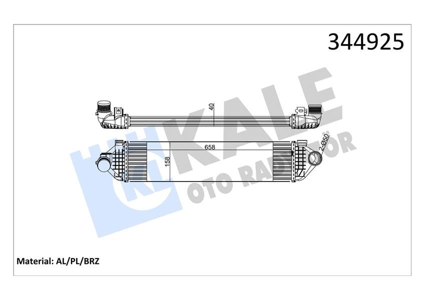 Turbo Radyatörü Ara Soğutucu Ford Galaxy-Mondeo-Smax 07> Volvo S60-S80-V40-V60-V70 07> 1.6 Ecoboos T Kale 344925