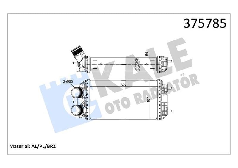 Turbo Radyatörü Intercooler Opel Corsa F 19> Mokka 20> P208-P2008 19> C4 20> Ds3 19> 1.2-1.5 Puretech-Bluehdı Brazıng 327X187x64 Kale 375785