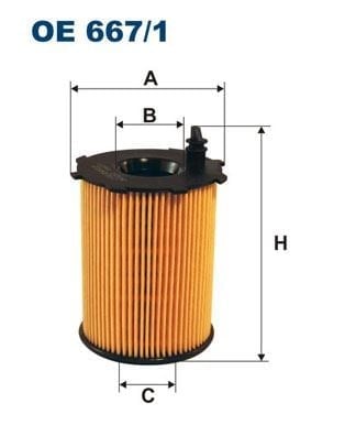 Yağ Filtresi Partner-Berlıngo-Fıesta-Focus-C-Max-Fusıon-P206-P207-P208-P301-P307-P308-P407-P2008-P30 08-P5008-Bıpper-Jumpy-Xsara-Expert-Nemo-C1-C2-C3-C4-C5-Ds3-Ds4-Ds5 1.4-Hdı-1.6Hdı Oe 667/1A Fıltron Oe667.1