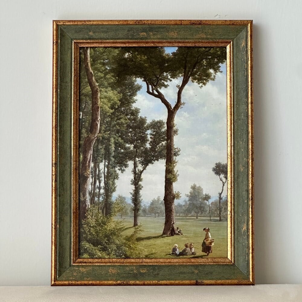 Çocuk Baharı Çerçeveli Vintage Tablo
