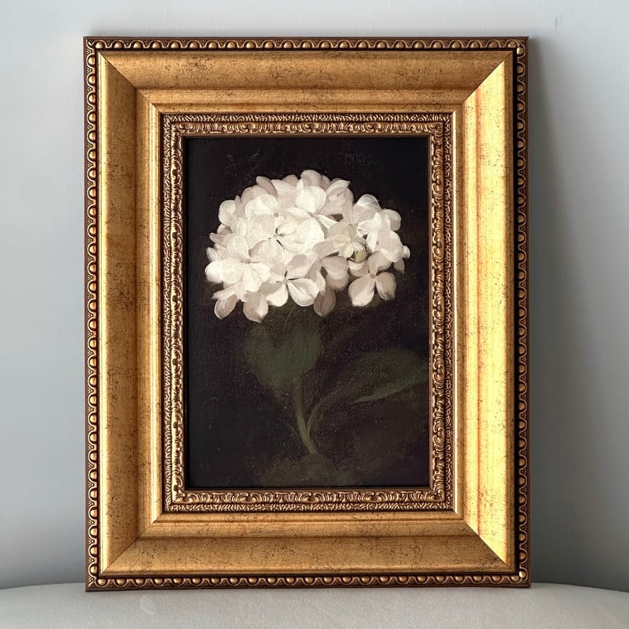 Élégance Blanche Vintage Çerçeveli Tablo