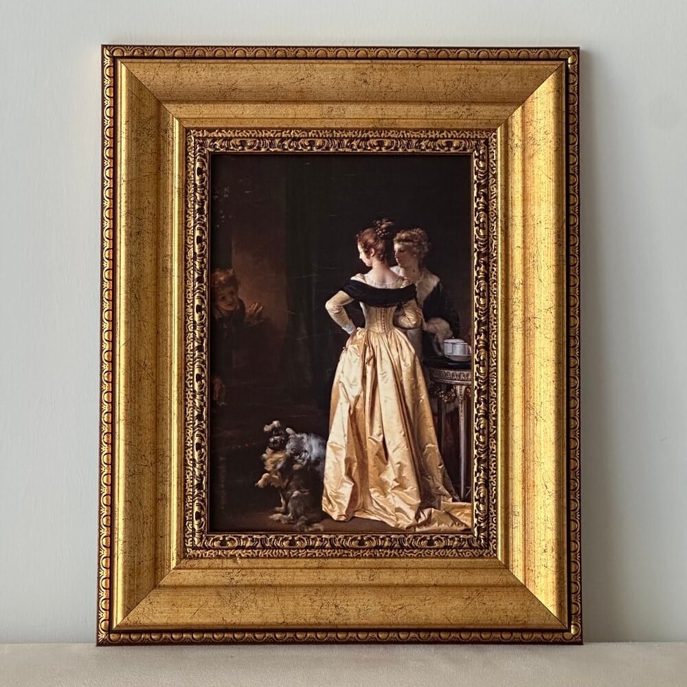 Victoria Dönemi Asil Kadın Çerçeveli Vintage Tablo