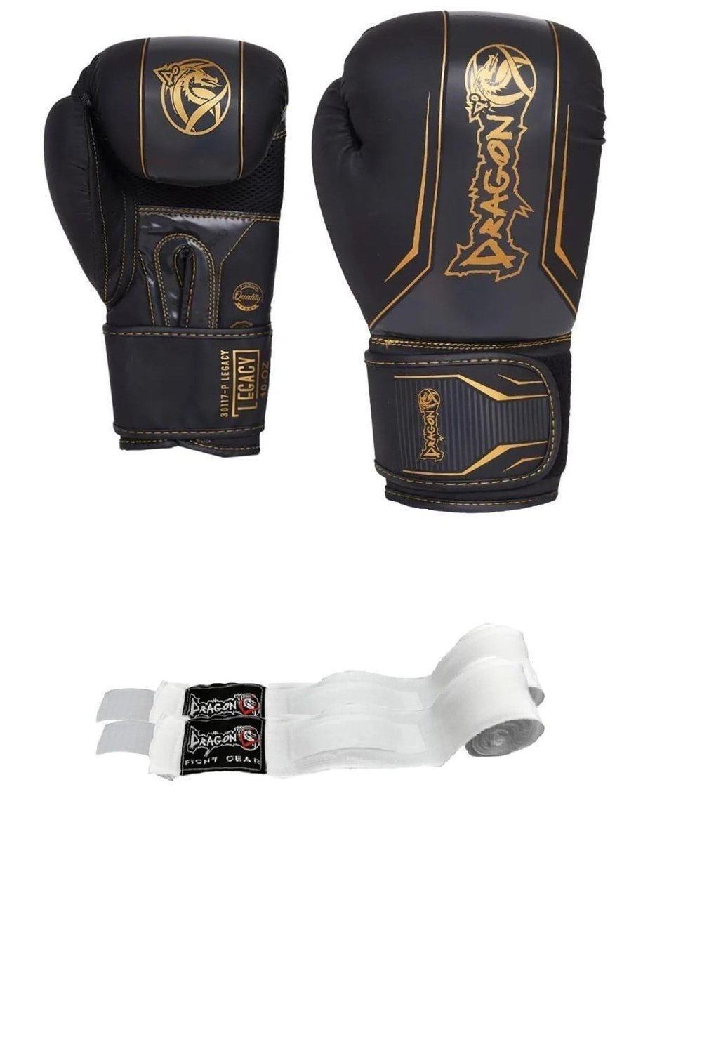 Legacy Kick Boks Eldiveni BoksEldiveni Muay Thai Eldiveni Beyaz Bandajlı 2'li set dragon