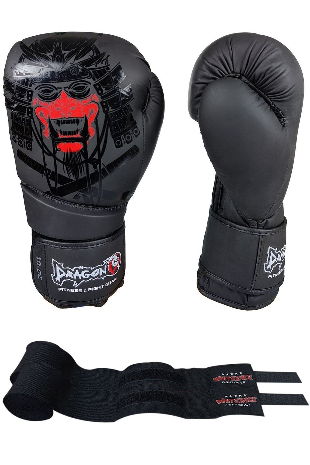 Yakuza Kick Boks Eldiveni Muay Thai Boks Eldiveni Ve Whiteface Boks Bandajı 2’li Set