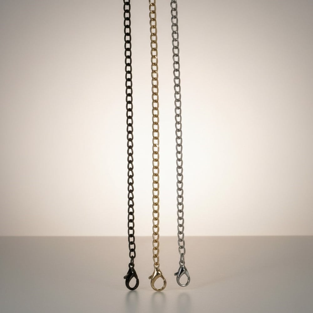 Klasik Ufak Zincir 120 cm Nikel, Light Gold, Siyah Nikel, 2 adet