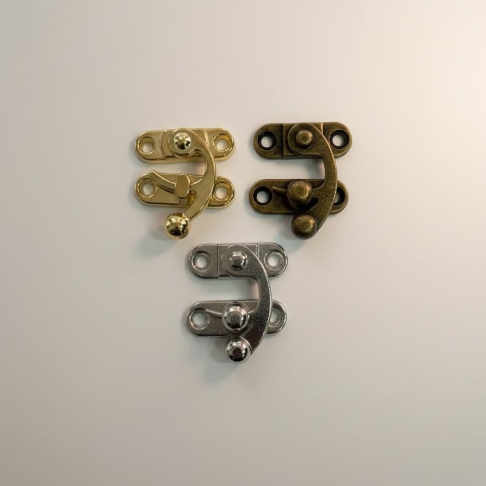 Kutu Kilidi Sandık Kilidi Emniyet Kilidi 2 cm Nikel, Antik, Gold ve Light Gold (Min. 4 Adet)
