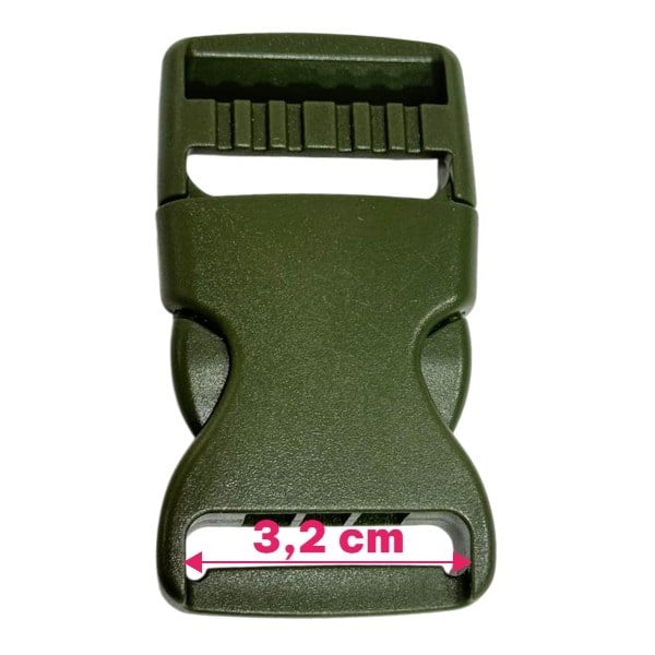 Plastik Düz Kilit 3.2 cm Haki 5'li Paket