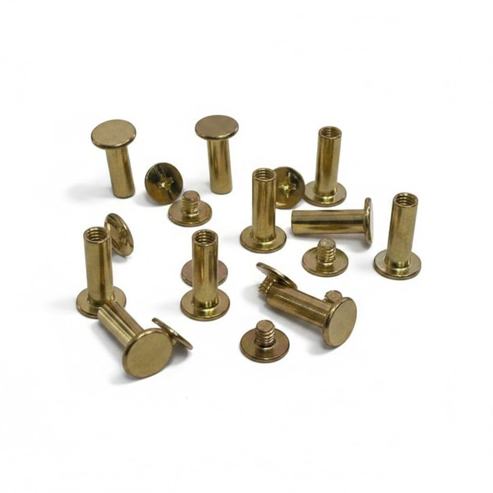 Vidalı Boru Çanta, Kemer ve Menü Vidası 15 mm Gold, 100 Adet
