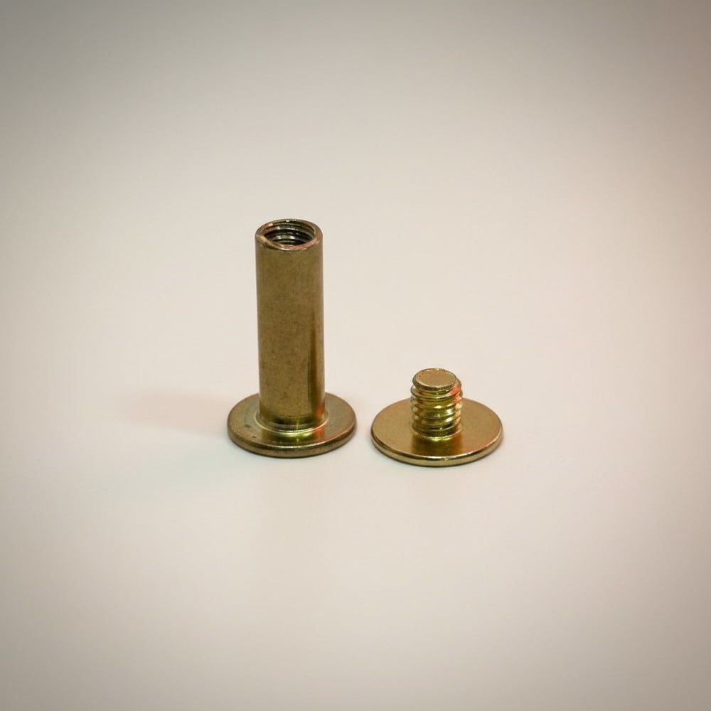 Vidalı Boru Çanta, Kemer ve Menü Vidası 15 mm Gold (Min. 10 Adet)