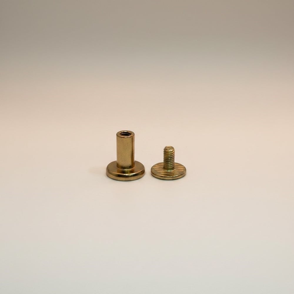 Vidalı Boru Çanta, Kemer ve Menü Vidası 9 mm Gold (Min. 10 Adet)