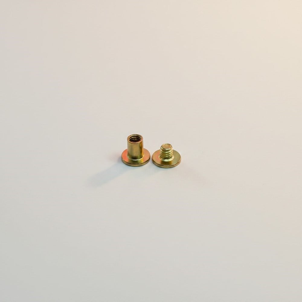 Vidalı Boru Çanta, Kemer ve Menü Vidası 6 mm Gold (Min. 10 Adet)