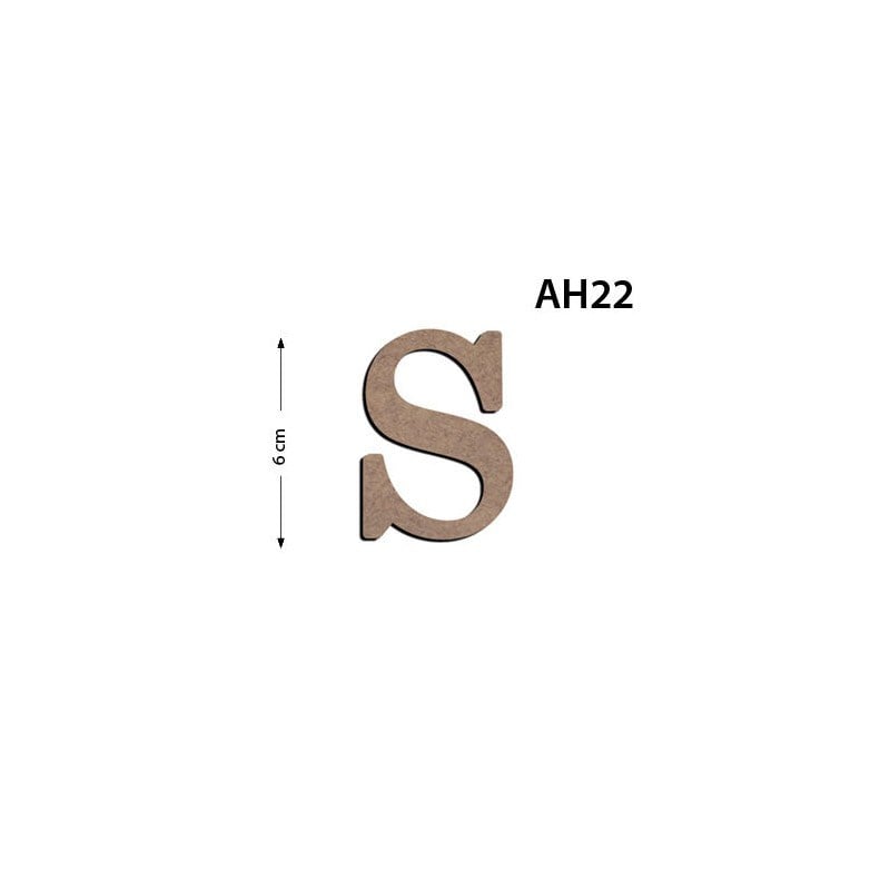 Ah22 Ahşap 6 cm S Harfi