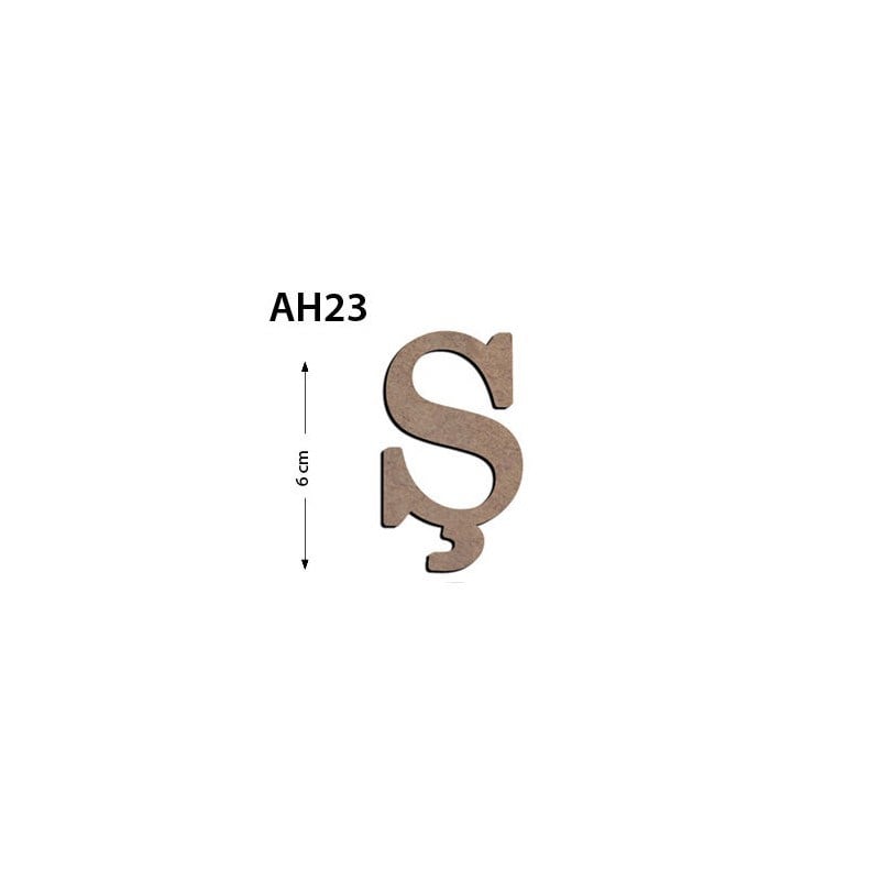 Ah23 Ahşap 6 cm Ş Harfi