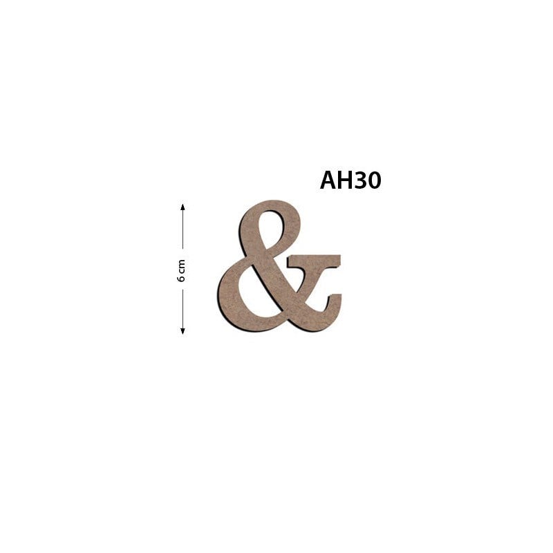 Ah30 Ahşap 6 cm & Harfi