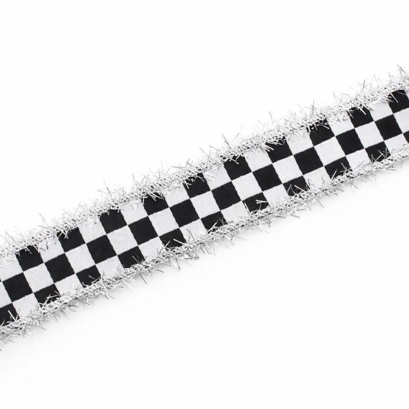 Dama Kurdele Saçaklı Siyah-Beyaz 30 mm