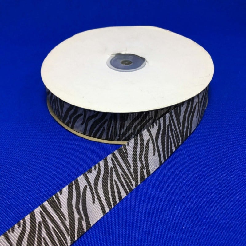 Grogren Kurdele 2,5 Cm Leopar ve Zebra Desenli