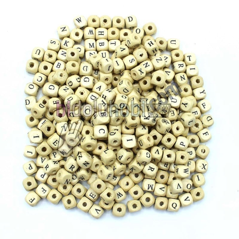 Harf Boncuk Ahşap Küp 10 mm 250 gr